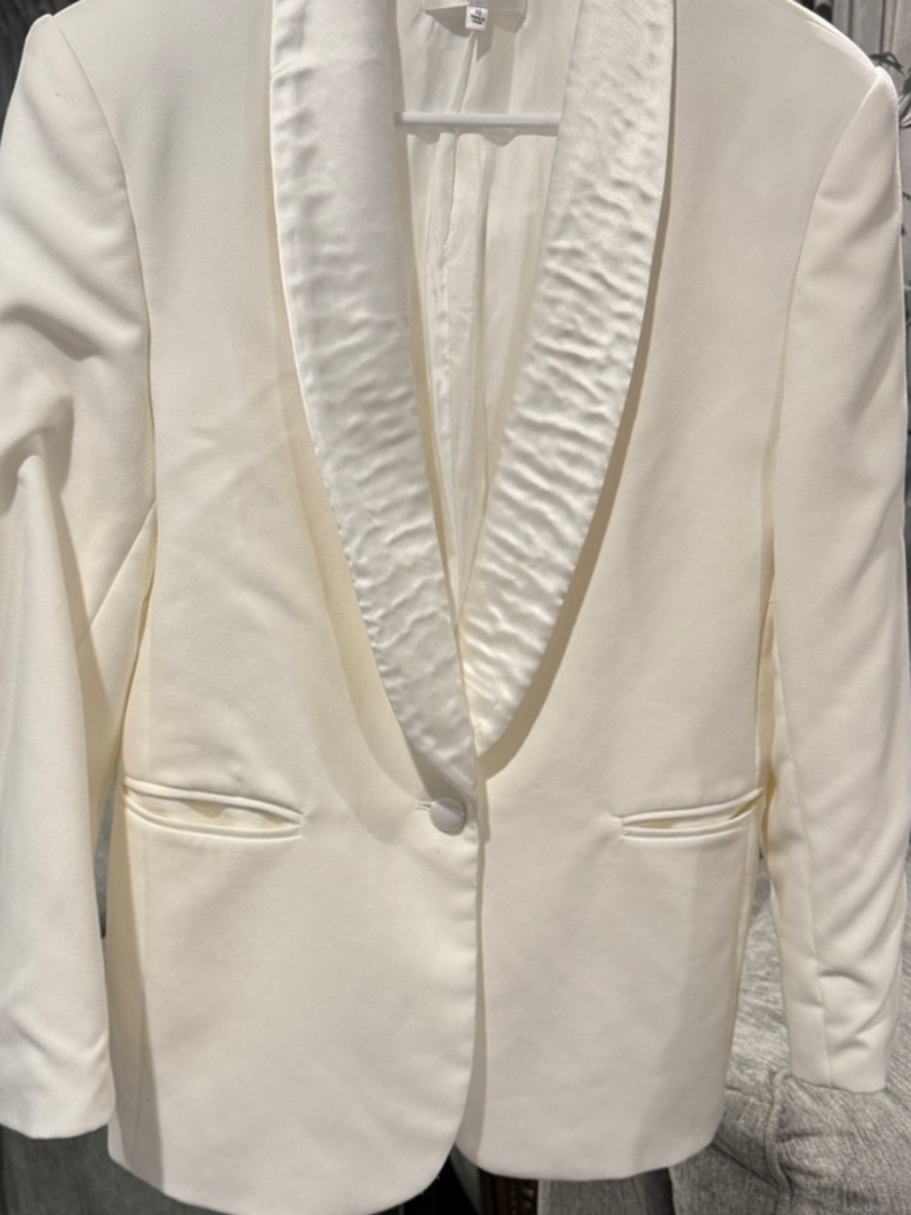 Ronny Kobo Collection Ivory Satin-Trim Blazer - Picture 3 of 5